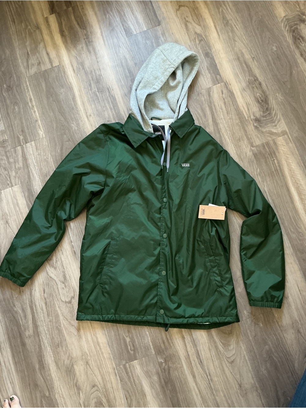 Vans Riley Hooded Coach Jacket - Emerald Green - Men's Size XL (NWT)